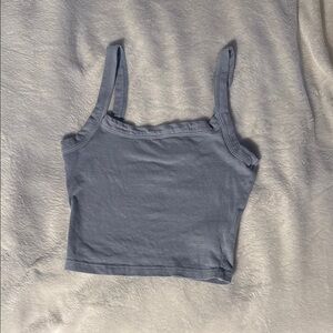 H&M Blue Fitted Crop Tank Top